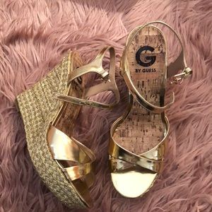 G by Guess Gold Wedges Size 8